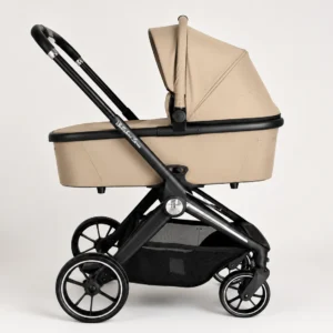 Passeggino Trio Bellaboo Lara 3 in 1 beige con navicella montata sul telaio nero